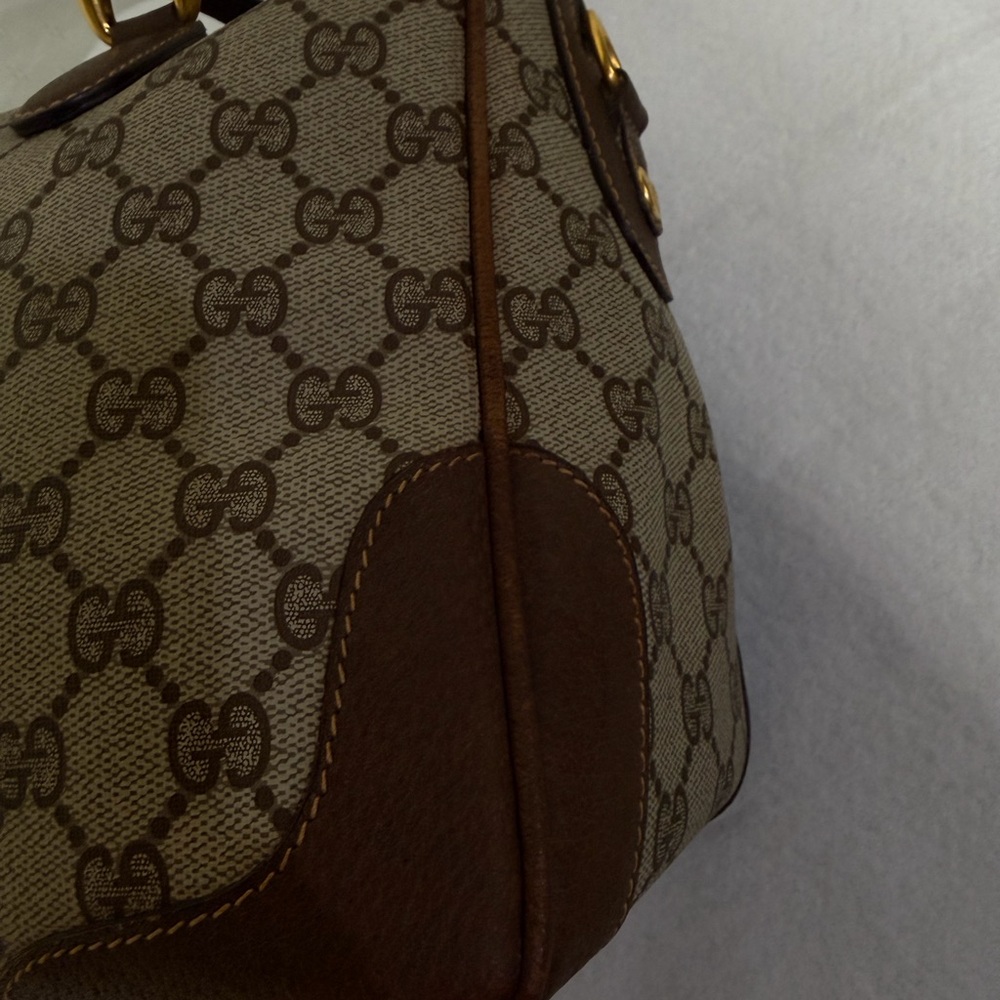 Authentic Vintage Gucci Brown Monogram Handbag - Picture 8 of 16